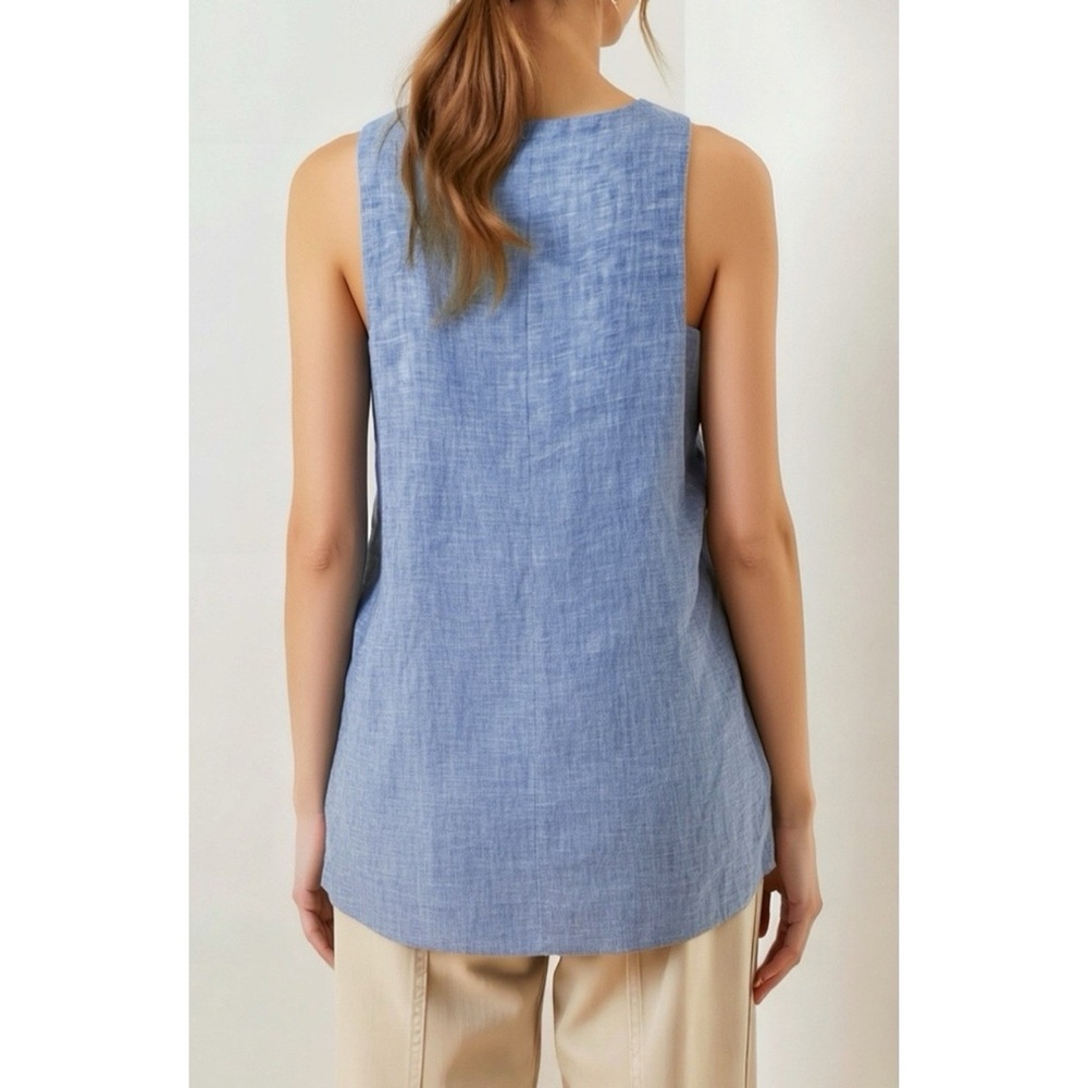EMERSON FRY A-Line Mod Top, Chambray Linen, XS - Picture 4 of 13